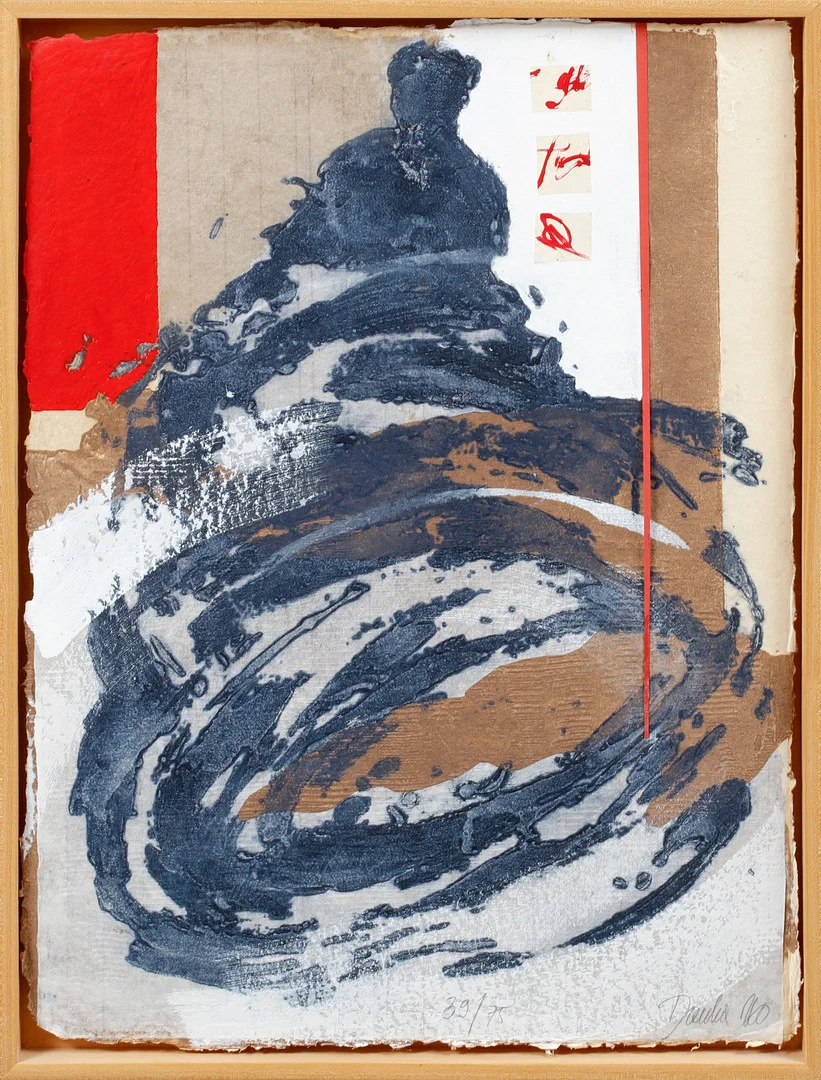DANKA JAWORSKA. Carborundumetsning med collage, signerad och numrerad 39/75. — Engravings & Prints — Göteborgs Auktionsverk