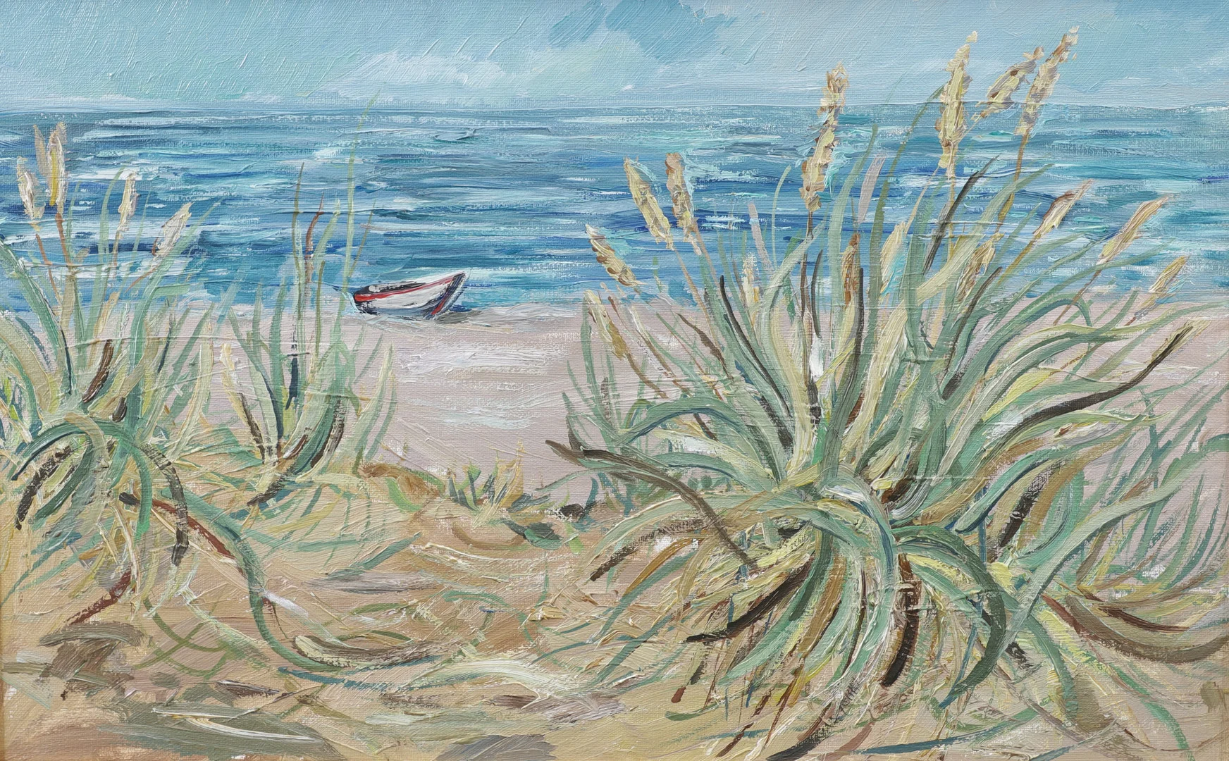 KENNETH SJÖÖ. "Vid havet", olja på duk, signerad och daterad 71 a tergo. — Paintings — Växjö Auktionskammare
