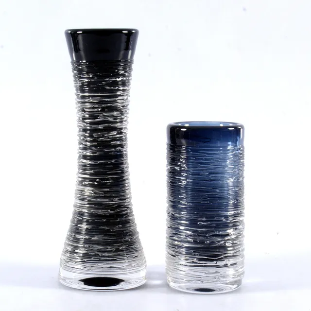 BENGT EDENFALK. Vaser, 2-stycken, glas, "Spun", Skruf.