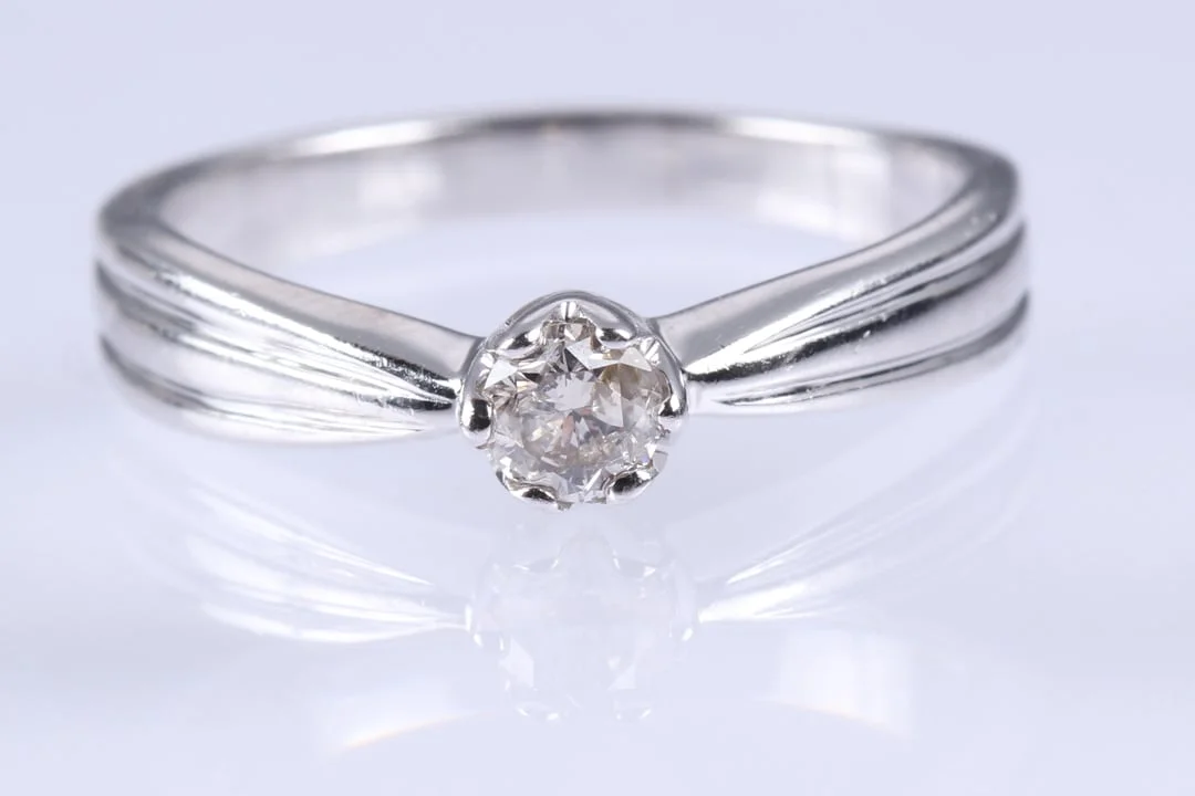 Brillant-solitairering af 9 kt. hvidguld — Jewellery/Rings — Lauritz