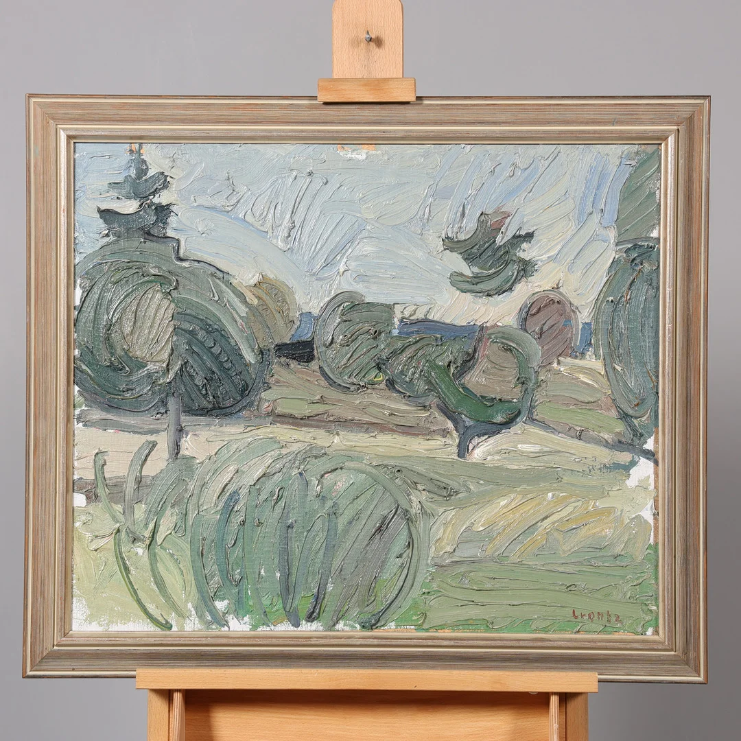 BENGT CRANTZ. OLJA PÅ DUK, uppfodrad på pannå, signerad. — Paintings — Borås Auktionshall