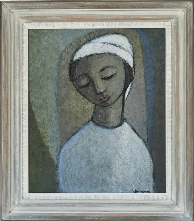 HELGE HOLMLUND (1911-1989) Kvinna, oljemålning på duk, signerad H Holmlund.