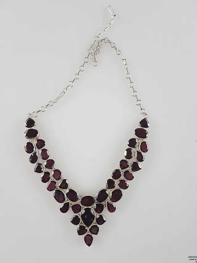GRANAT-COLLIER - SILBER.