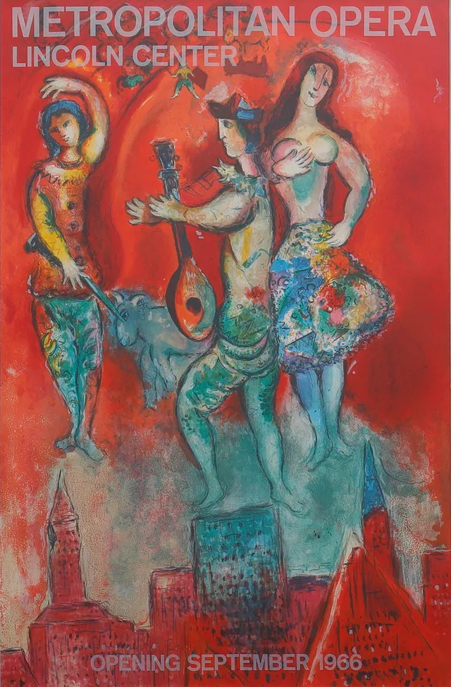 MARC CHAGALL. EFTER. "CARMEN", FÄRGLITOGRAFI 1967 UTGIVEN AV THE METROPOLITAN OPERA, NEW YORK.