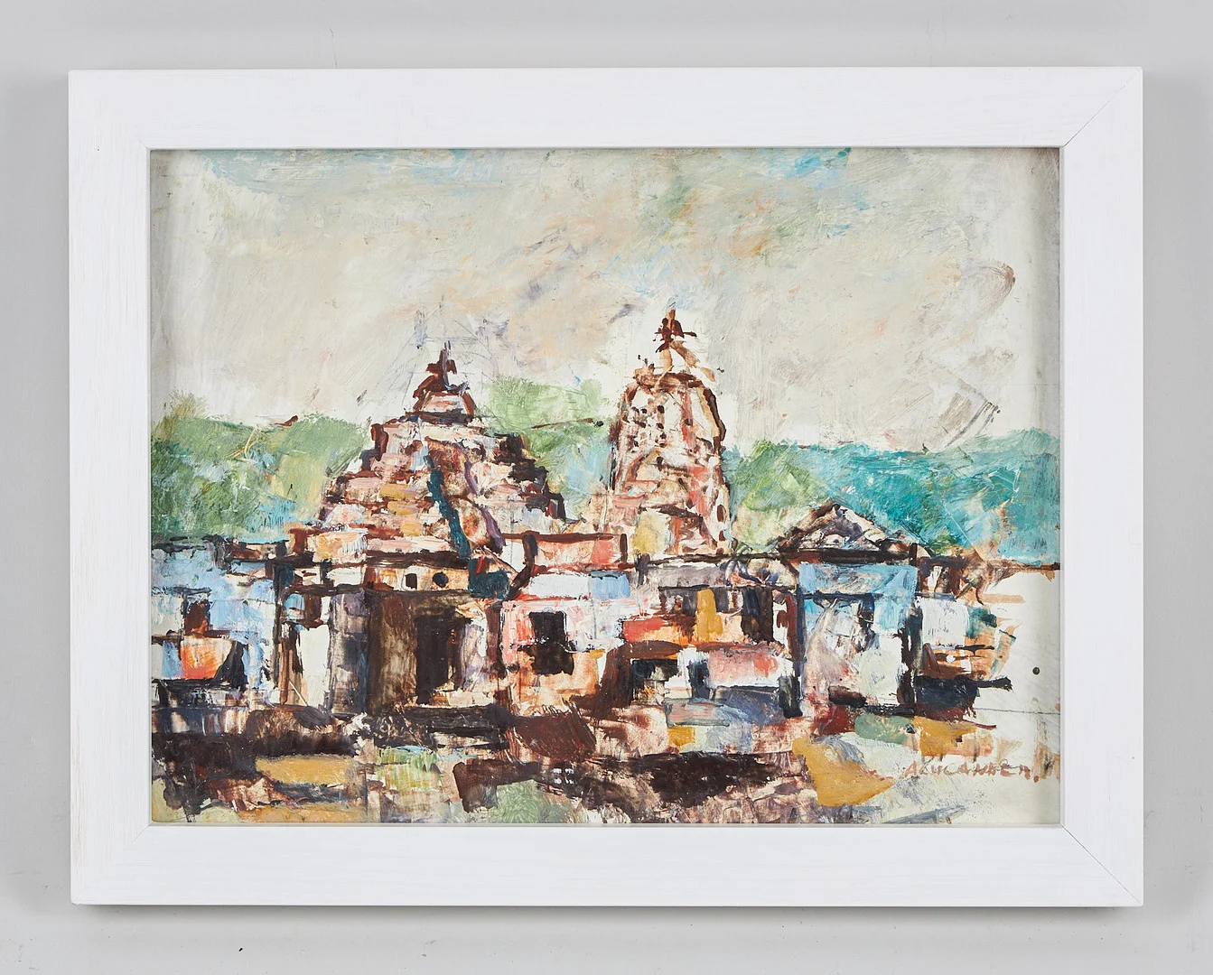 ANITRA LUCANDER. Stadsbild, signerad olja på pannå. — Paintings — Stockholms Auktionsverk Helsinki
