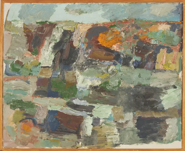 ÅKE WILHELM ANDERSSON (1922-88), "Solkatt", monogramsignerad åwa, olja på duk.