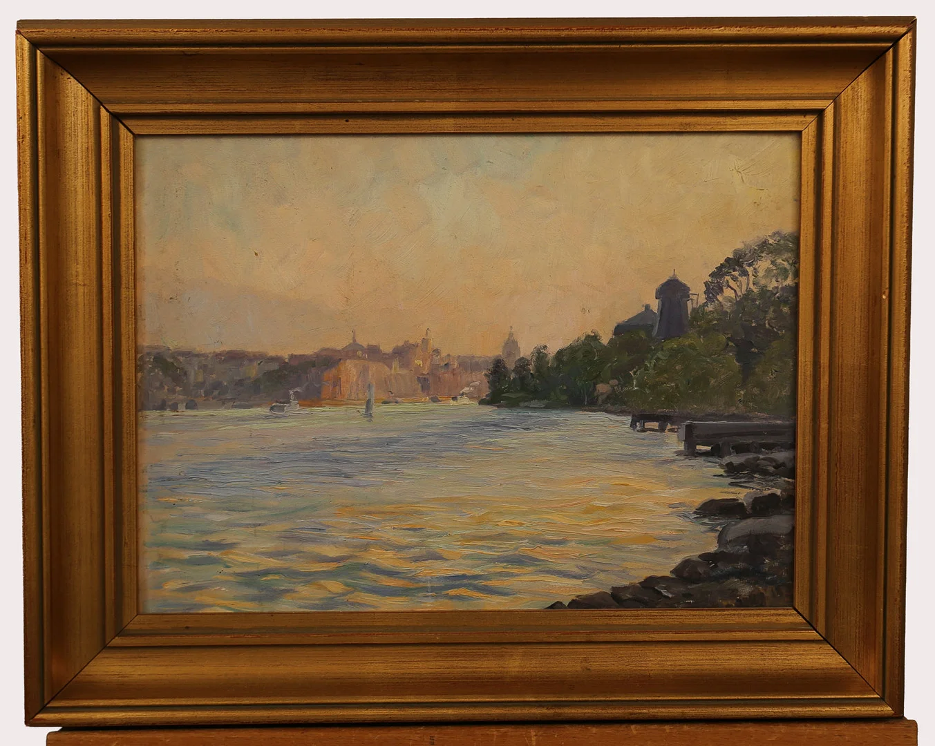 AXEL KLEIMER. Olja på pannå, stockholmsmotiv, ej signerad. — Paintings — Limhamns Auktionsbyrå
