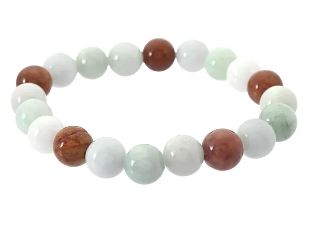 ARMBAND, kulor av jade, behandlad, ca 10 cm, elastisk tråd, vikt 32,1 g