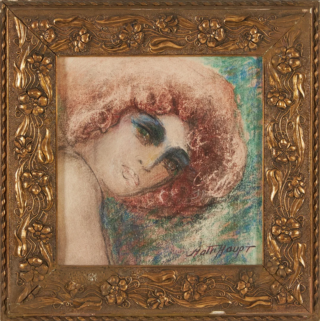 MATTI HAUPT (1912-1999). Porträtt, pastell, signerad. — Drawings — Stockholms Auktionsverk Magasin 5