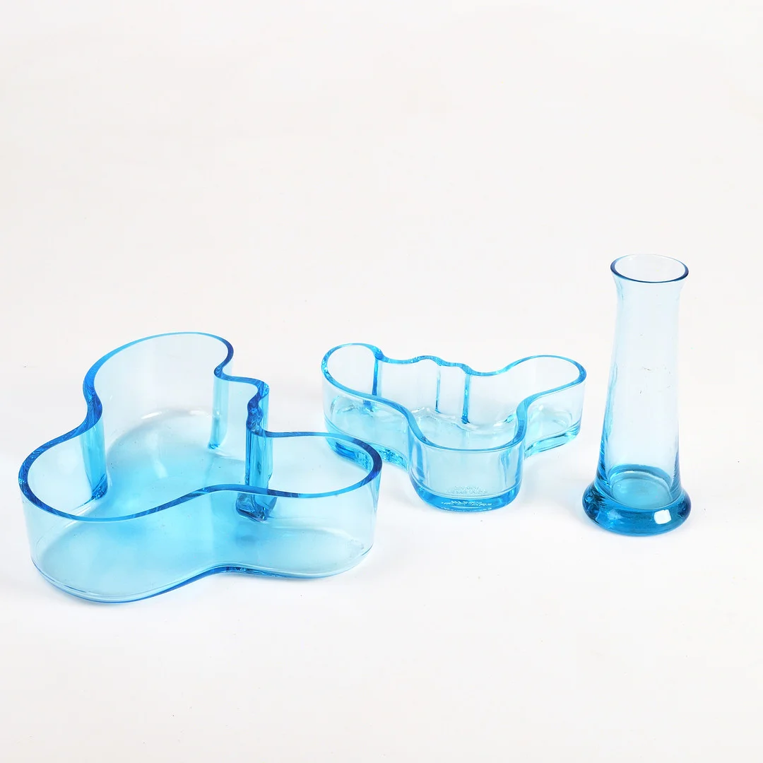 ALVAR AALTO. Skålar och vas, 3 stycken, "Savoy", glas, Iittala. — Other — Helsingborgs Auktionskammare