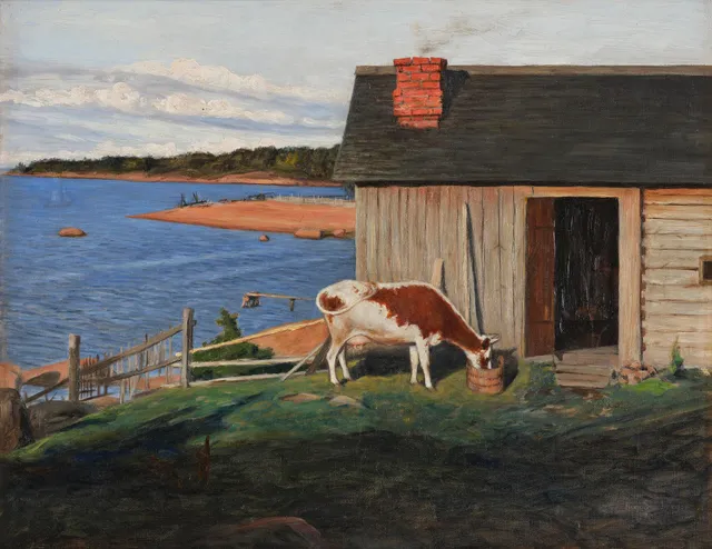 Hugo Simberg, "Landskap från Niemenlautta".
