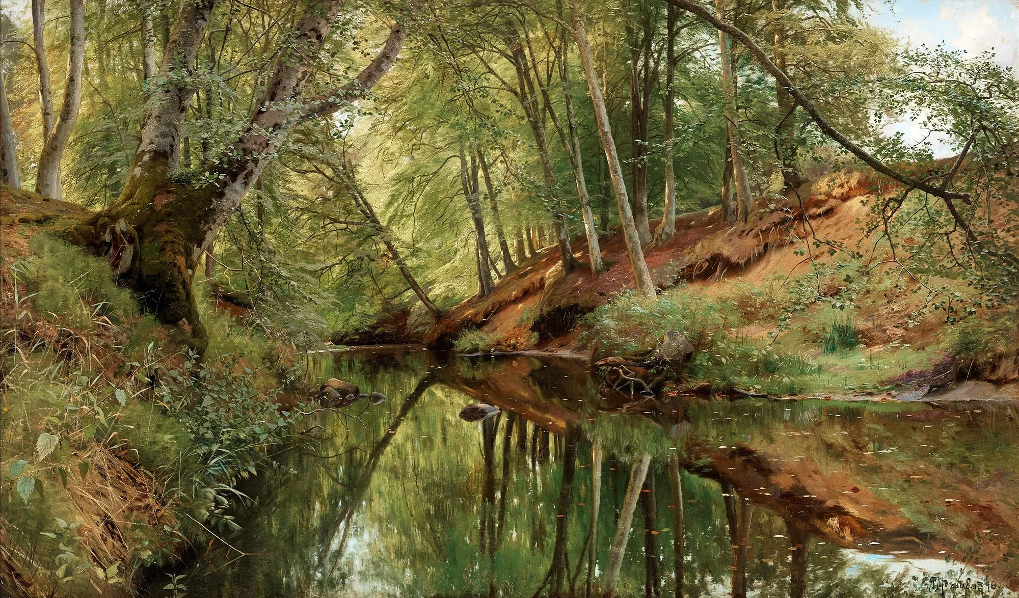 Peder Mork Mönsted, "Ån i Saeby Skov". — Bukowskis