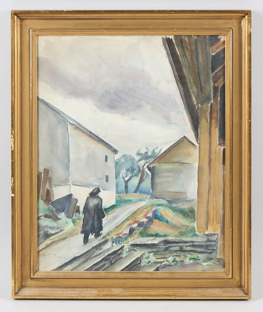 MARCUS COLLIN. Regning dag, signerad samt daterad -26, akvarell. — Paintings — Stockholms Auktionsverk Helsinki