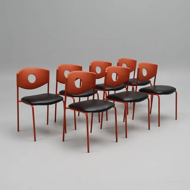 HENRIK PREUTZ. Stolar, 7 st, "Stoljan", IKEA år 1999.