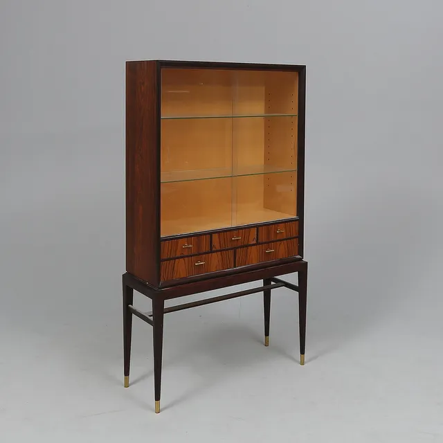 VITRINSKÅP, "Cortina", Svante Skogh för Seffle Möbelfabrik, formgiven ca 1956, riopalisander.
