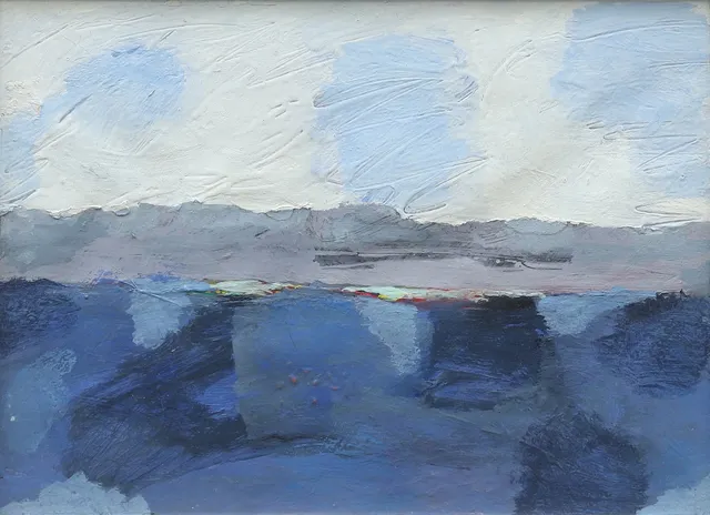LARS GYNNING (1920-2003). Landskap, blandteknik otydligt signerad.
