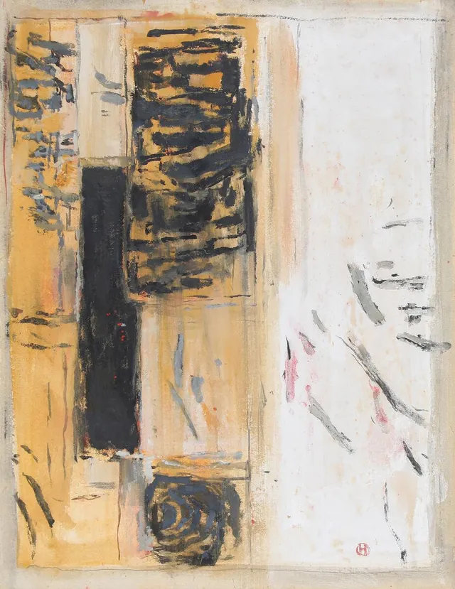 “Atelierbillede”, 1971. Signed monogram. Oil on paper laid on panel. 62×48 cm.