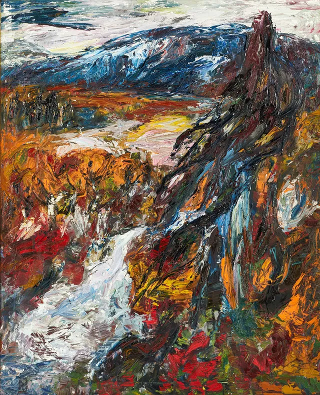 RAGNAR JOHANSSON (1913-1997). Fjällandskap, monogramsignerad RJ, olja på duk.