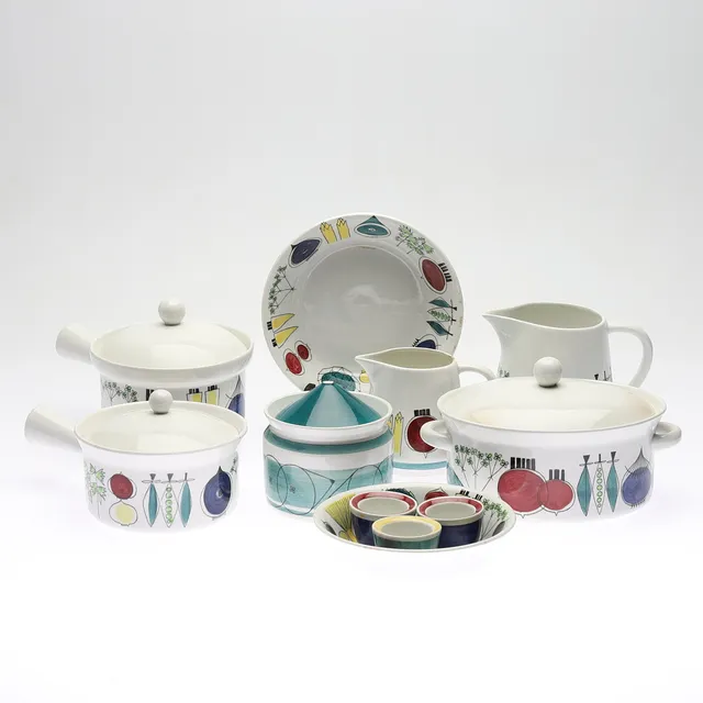 MARIANNE WESTMAN. servisdelar, 11 st, "Picknick", Rörstrand.