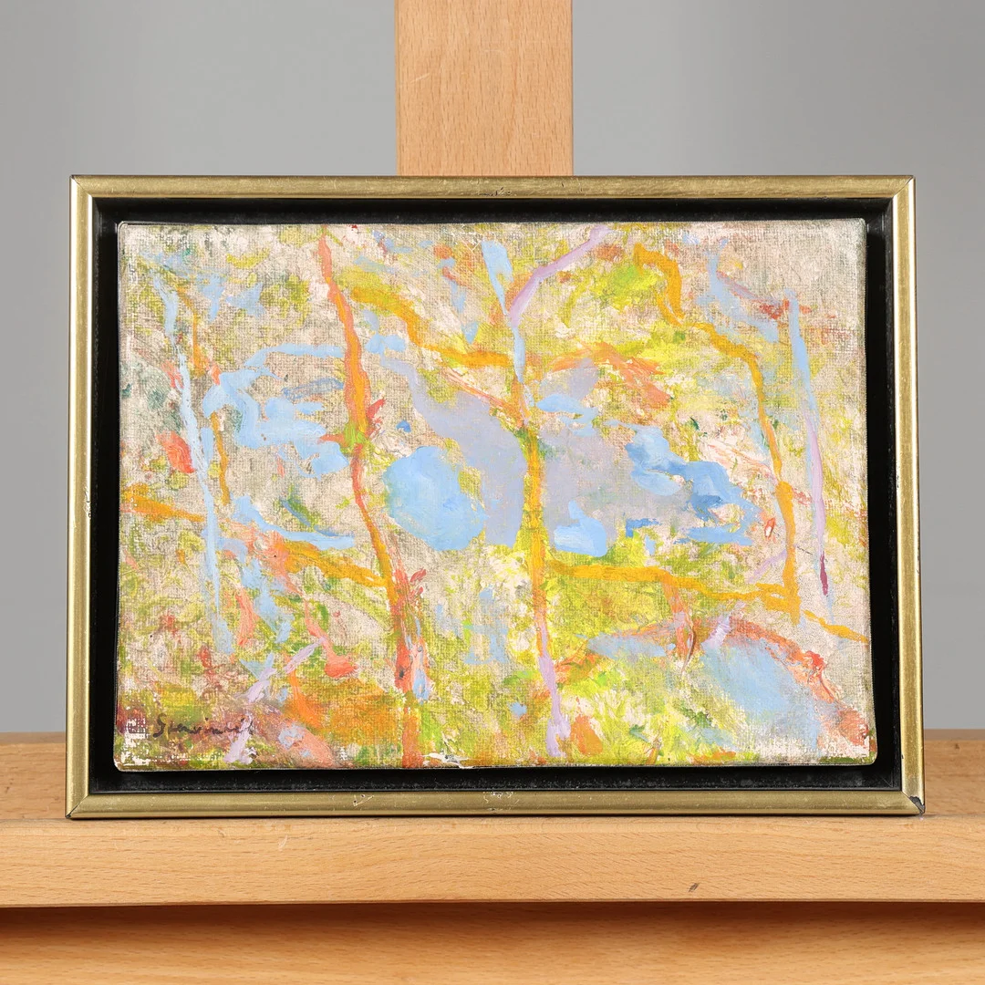 JAN STENVINKEL. OLJA PÅ DUK, "En glimt", signerad samt daterad 1986. — Paintings — Borås Auktionshall