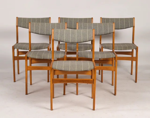 Danish furniture manufacturer, a set of six chairs, oak, 1960s (6)