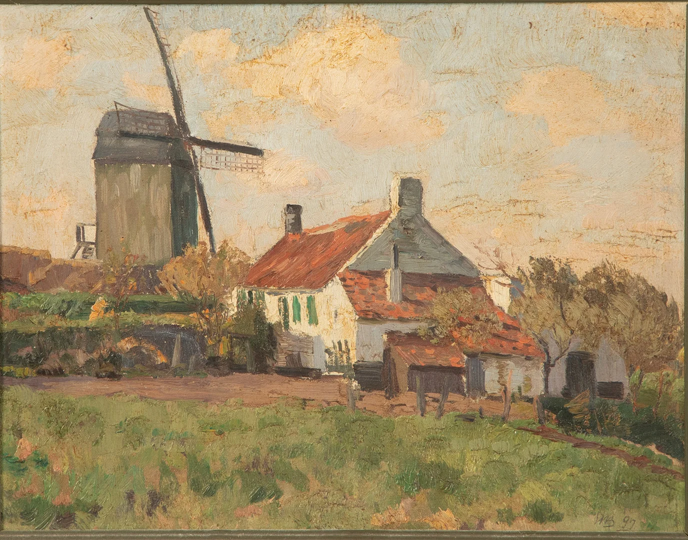 UNBEKANNTER KÜNSTLER. Landschaft mit Mühle. — Paintings — Stockholms Auktionsverk Hamburg