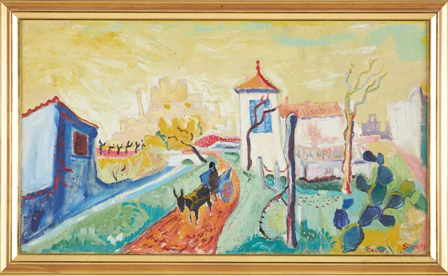 SVEN STORM. "Cagnes", olja på duk, signerad, 1940-tal.