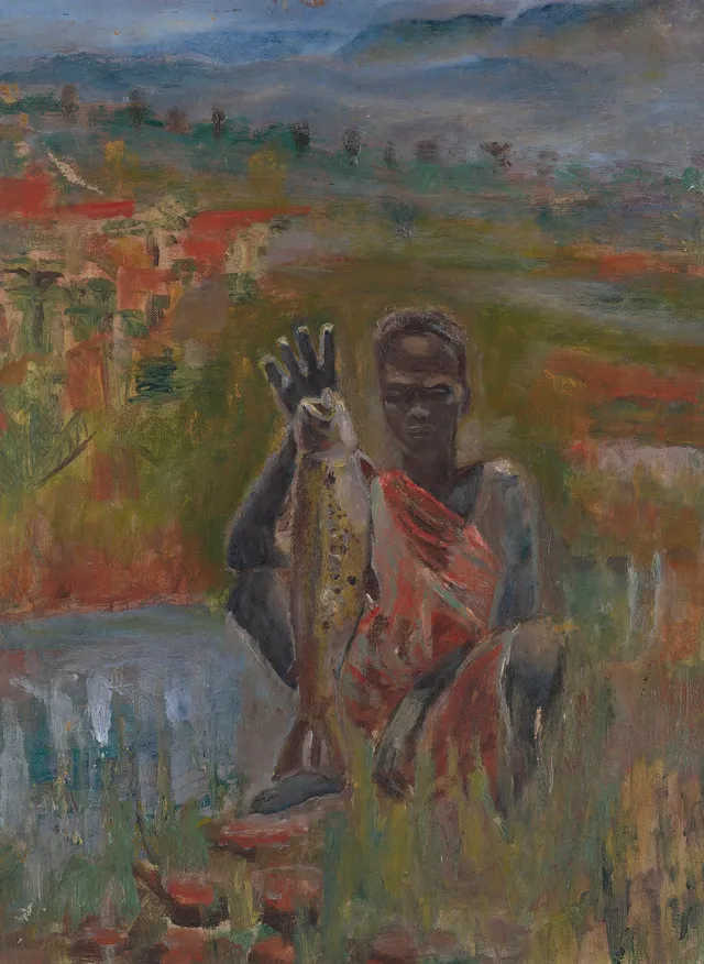 Sitje, Joronn — Gutt med fisk