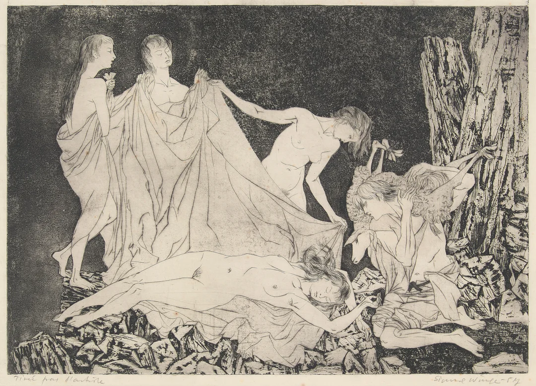 Winge, Sigurd — "Morgen (Underet)" 1957 — Kunst/Grafikk — Blomqvist