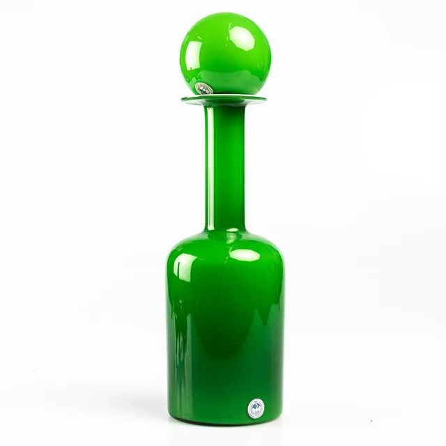 OTTO BAUER. karaff med propp, glas, Karstrup/Holmegaard, Danmark.