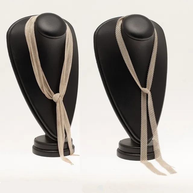 ELSA PERETTI. Tiffany & Co, zwei Kettenschals / Mesh Schals, 925er Silber (2).