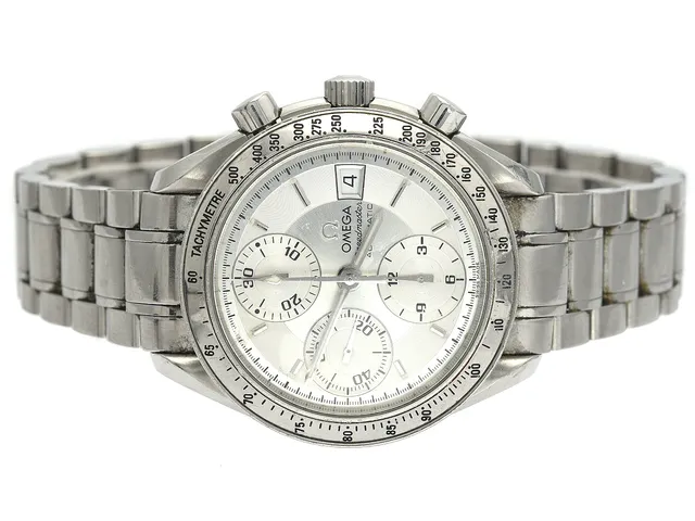 OMEGA, Speedmaster, Date, "Tachymetre", Cal 1152, Serie nr. 59451981, PIC nr. 3513.30.00, Ref nr. ST 375.0083, Boett nr. 175.0083, kronograf, herrur, 39 mm, stål, automatisk, safirglas (repor), datum, skadad urtavla, defekt, buckla (se bild), originallänk, viklås, Ref nr. 1563/850, cert, januari 2006, box, ytterkartong.