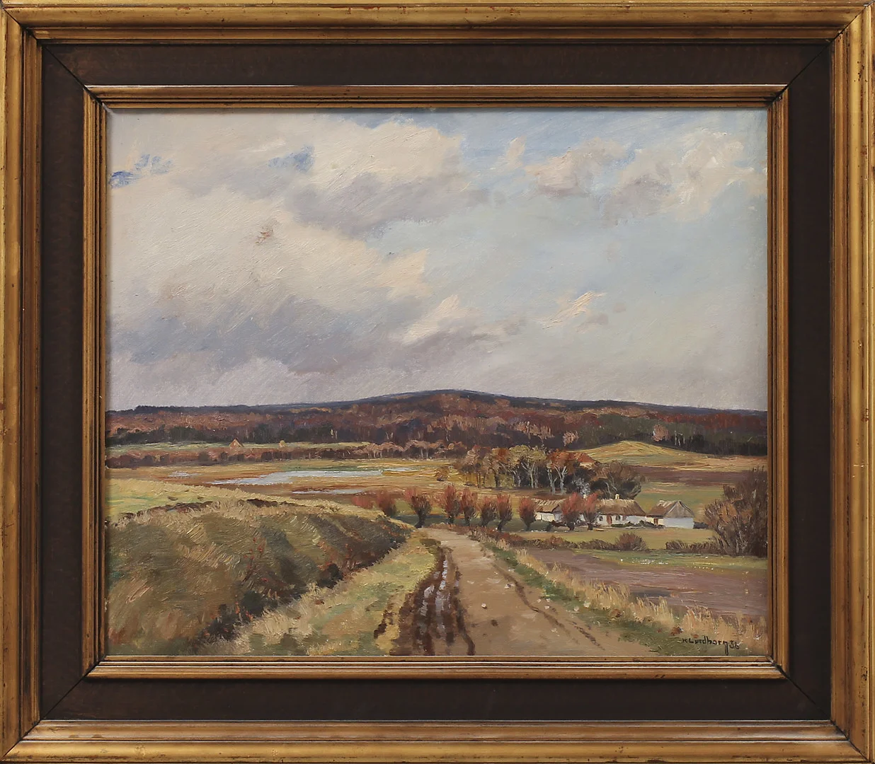 KARL LUNDBORG. Motiv från Asbjer-Ugglarp. olja på duk, signerad och daterad 36. — Paintings — Göteborgs Auktionsverk
