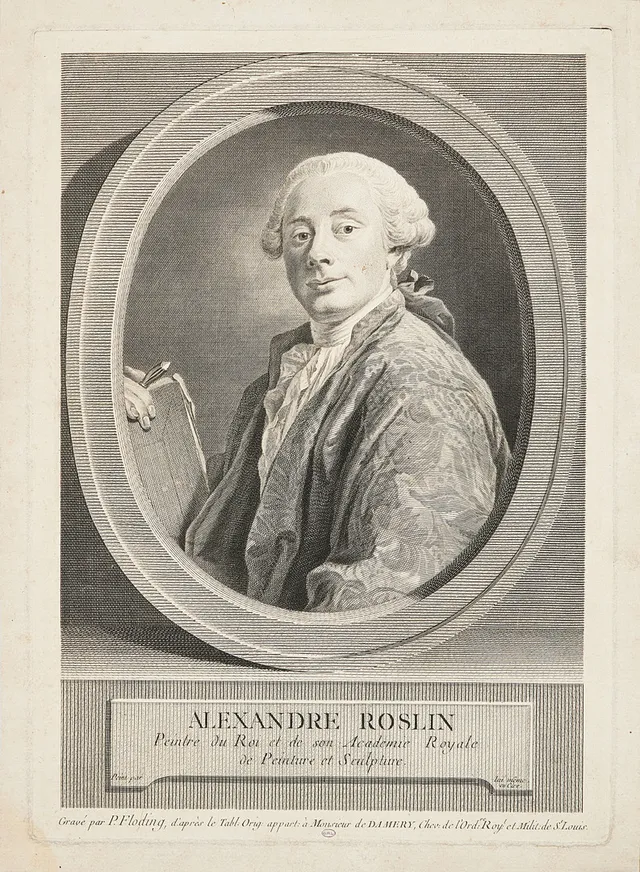 ALEXANDER ROSLIN. SJÄLVPORTRÄTT AV ALEXANDER ROSLIN, gravyr.