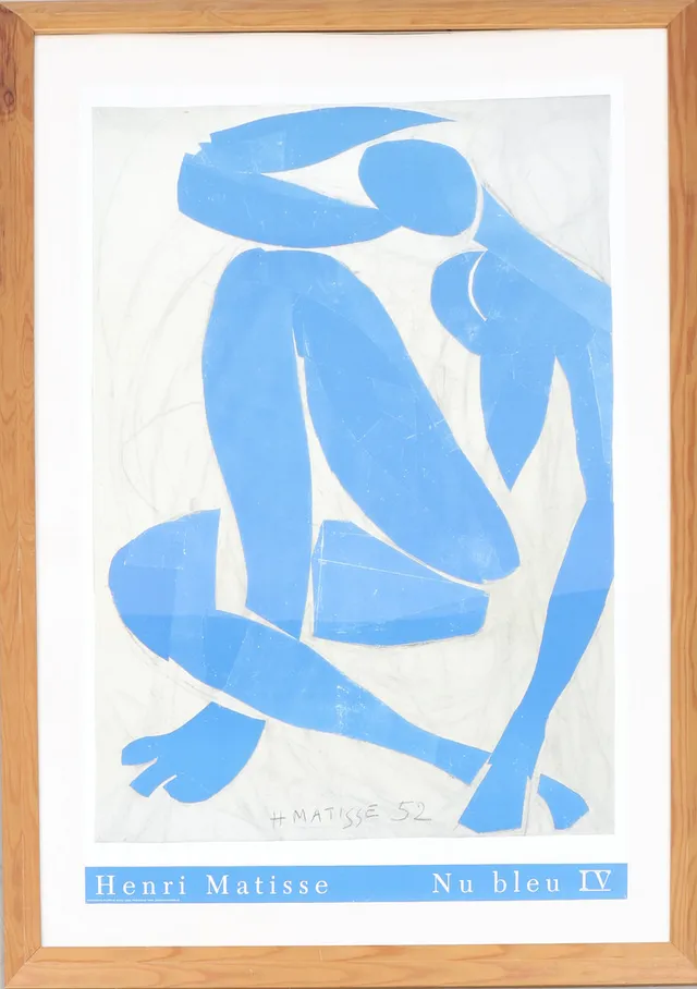 HENRI MATISSE. EFTER. plansch,"Nu bleu IV".