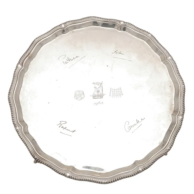A GEORGE VI SILVER SALVER.