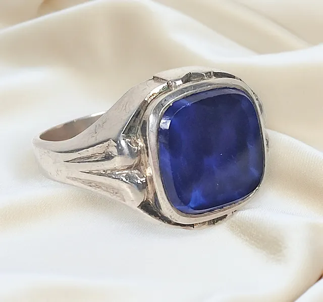 ART DEKO HERREN RING, SILBER 835.