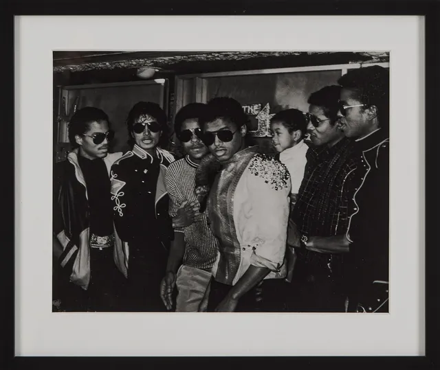 RON GALELLA. November 30, 1983: Marlon Jackson, Michael Jackson, Tito Jackson, Randy Jackson, Emmanuel Lewis, Jermaine Jackson and Jackie Jackson.