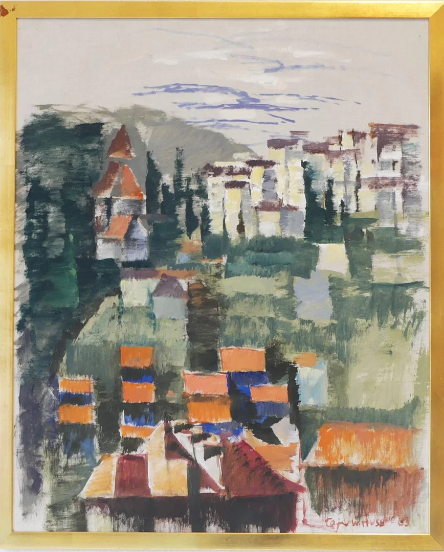 CAJE HUSS. olja på duk, signerad och daterad -63. — Paintings — Lysekils Auktionsbyrå