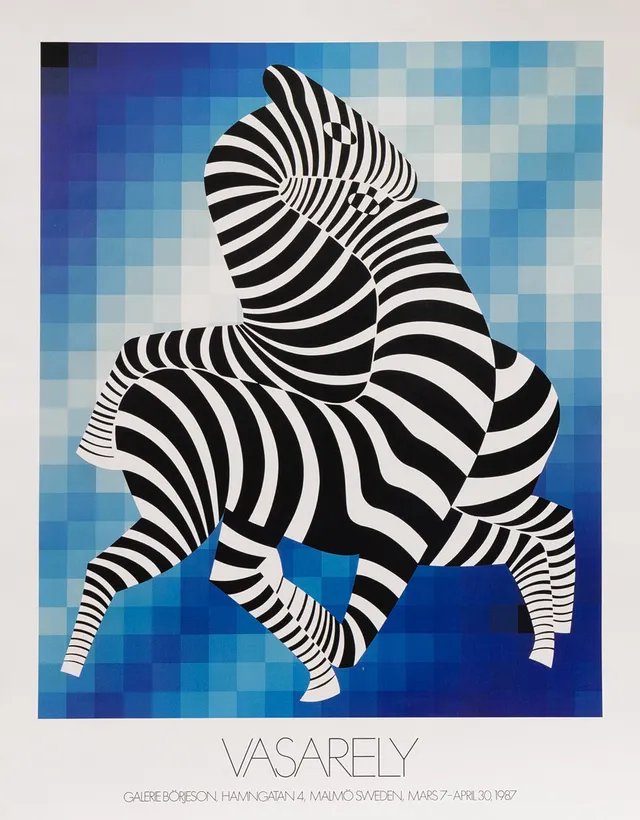 VICTOR VASARELY. Affisch, Galerie Börjeson, Vasarely 1987, screentryck, osignerad.