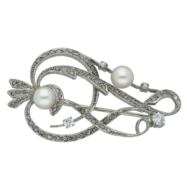 Modernist diamonds brooch, early 20th Century.