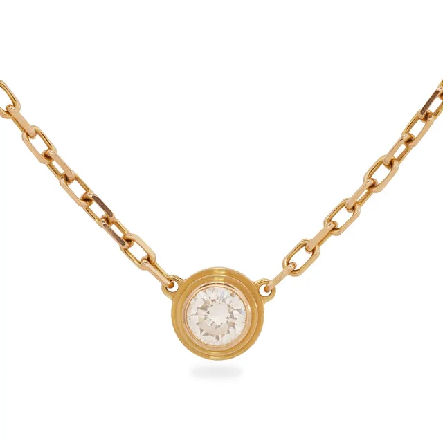 CARTIER. Halskæde 'd'Amour' af 18 kt guld med brillianslebet diamant.