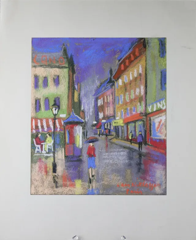 LARS NIKLASSON. Pastell på papper, "Paris", signerad.