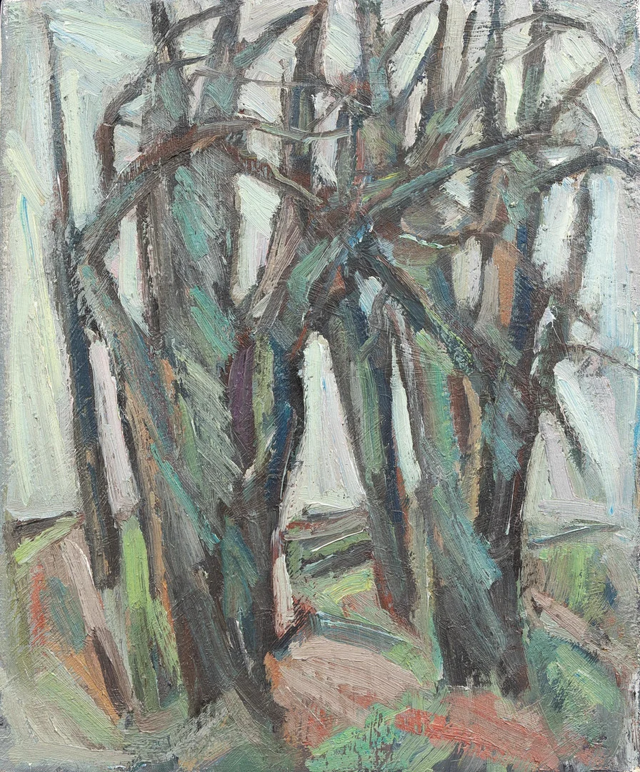 CARL BERNDTSSON. "Nakna träd", olja på duk, signerad. — Paintings — Garpenhus Auktioner