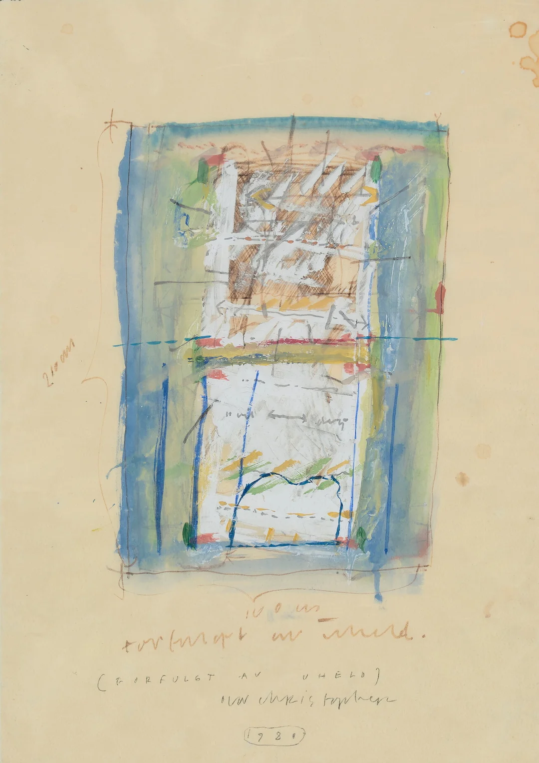 Jenssen, Olav Christopher — "Forfulgt av uhell" 1980 — Kunst/Øvrig billedkunst — Blomqvist