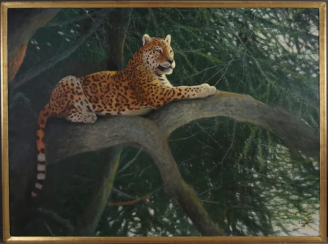 LENNART SAND. Leopard, signerad och daterad -97.