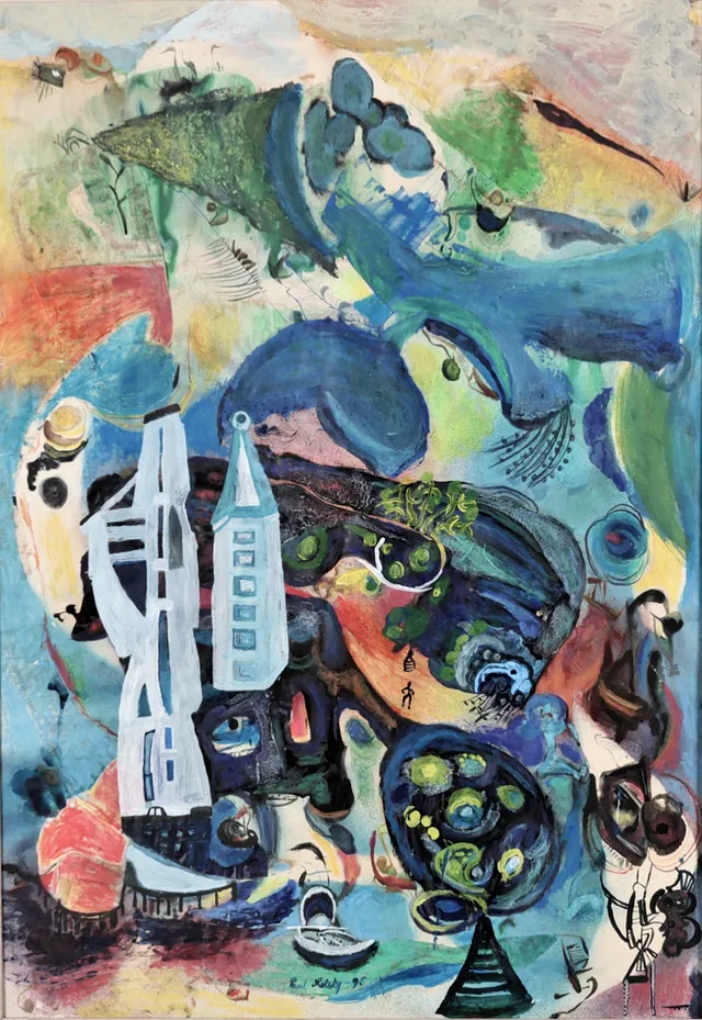 PAUL HOLSBY. 1921-2007. Akryl på papper, signerad.