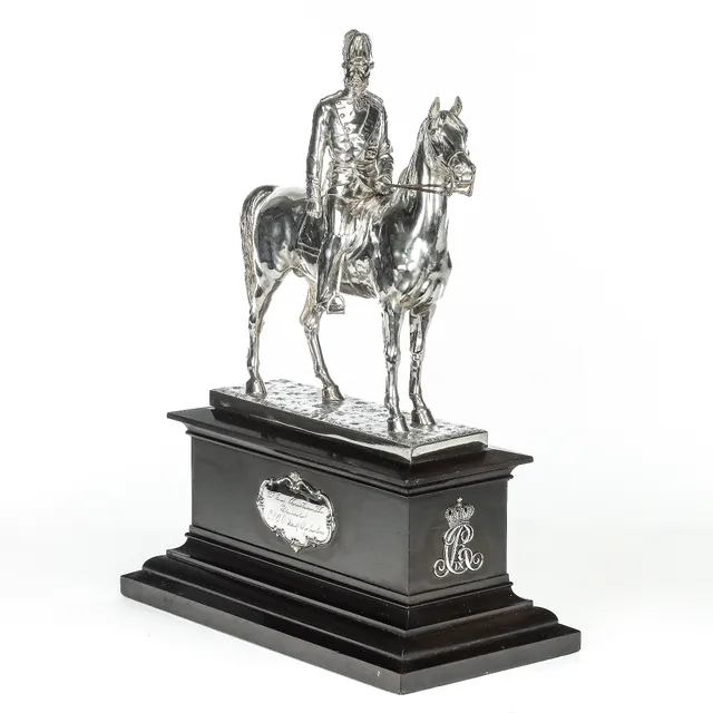 Anton Michelsen. Equestrian statue of silver, depicting Christian IX. Unique