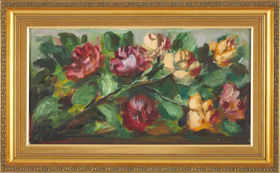 JALMARI RUOKOKOSKI. Blomsterstilleben, signerad samt daterad 1923 olja på duk. — Paintings — Stockholms Auktionsverk Sickla