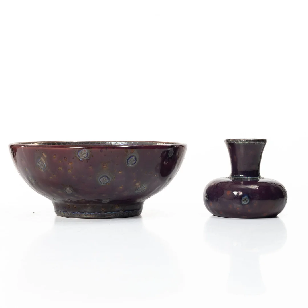 Wilhelm Kåge, En skål samt en vas, "Argenta", Gustavsberg. — Design/Keramik — Bukowskis
